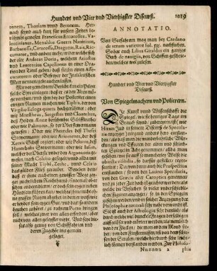 Hundert und Vier und Viertzigster Discurß. Von Spiegelmachern und Polierern.