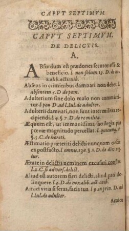 Capvt Septimvm. De Delictis.