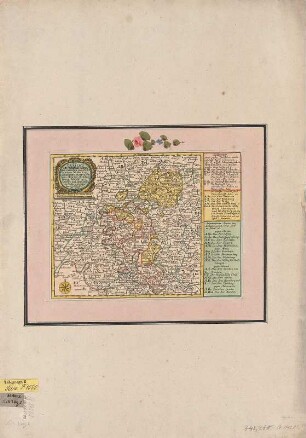 Karte der Schönburgischen Herrschaften, ca. 1:350 000, Kupferstich, um 1750