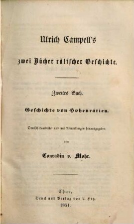Archiv für die Geschichte der Republik Graubünden, 2. 1851 (1853)