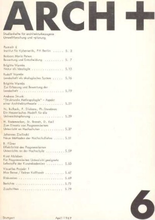 Heft 6: Kybernetik, EDV, Programmplanung