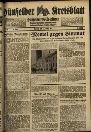 Zweite Ausgabe vom Dienstag, den 15. März 1932.