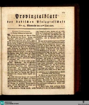 Provinzialblatt der badischen Pfalzgrafschaft