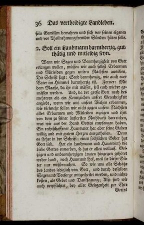 2. Soll ein Landmann barmherzig, gutthätig und mitleidig seyn.