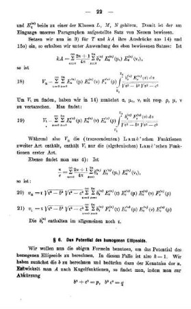 § 6. Das Potential des homogenen Ellipsoids.