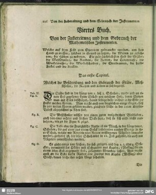 Viertes Buch. Von der Zubereitung und dem Gebrauch der Mathematischen Instrumenten