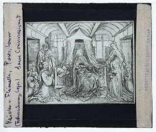 Campin, Madonna mit Heiligen und Stiftern (Zeichnung, Louvre INV 20669)