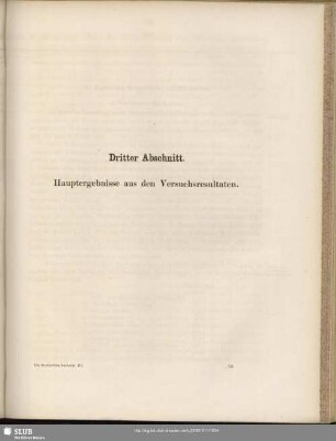Dritter Abschnitt. Hauptergebnisse aus den Versuchsresultaten