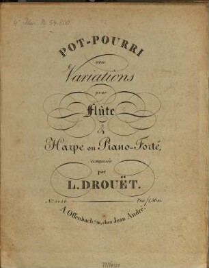 Pot-Pourri avec variations : pour flûte & harpe ou piano-forté
