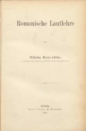 1: Romanische Lautlehre