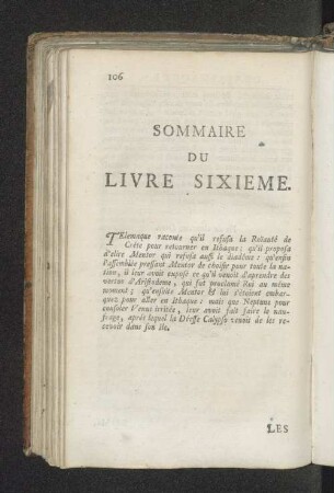 Sommaire du livre sixieme.