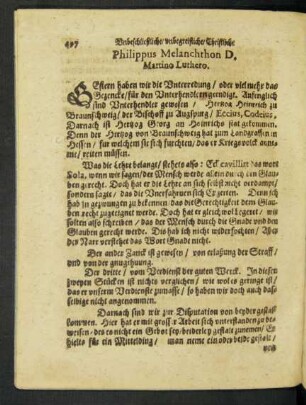Unbeschließliche/ unbegreifliche/ Christliche gütlichen handlung. Philippus Melanchthon D. Martino Luthero.
