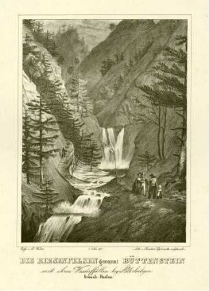 Die Riesenfelsen genannt Büttenstein mit ihren Wasserfällen bey Allerheiligen, Grossh. Baden