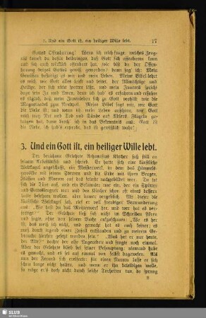 3. Und ein Gott ist, ein heiliger Wille lebt