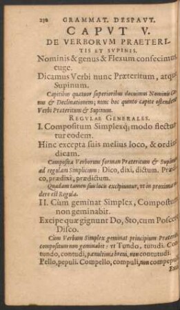 Caput V. De Verborum Praeteritis Et Supinis.