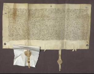 Erbhuldigungsrevers von Stadt und Amt Rastatt gegen Markgraf Jakob I. von Baden, als dessen Leibeigene