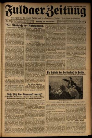 Erste Ausgabe vom Sonntag, den 25. Januar 1931.
