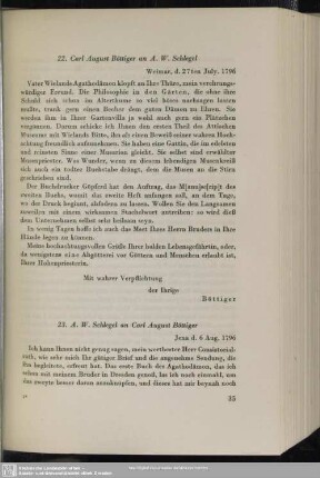 August Wilhelm von Schlegel an Carl August Böttiger, Jena, 06.08.1796