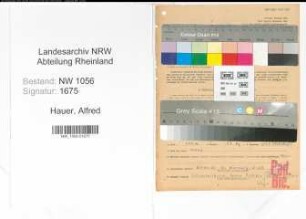 Entnazifizierung Alfred Hauer , geb. 05.09.1881 (Bankdirektor)