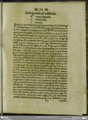Corrigenda & addenda