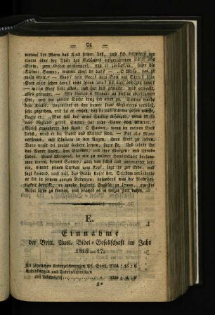 E. Einnahme der Britt. Ausl. Bibel-Gesellschaft im Jahre 1816-17.