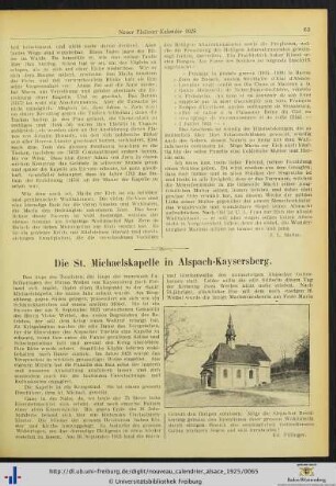 Die St. Michaelskapelle in Alspach-Kayersberg.