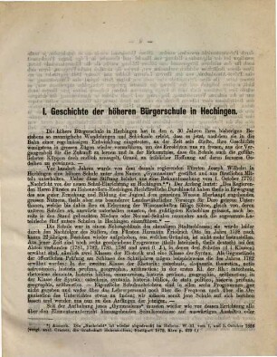 Programm der Höheren Bürgerschule in Hechingen : für das Schuljahr ..., 1874/76