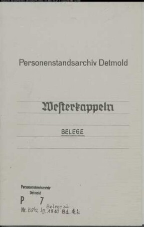 Belegakten zum Aufgebotsregister der Munizipalität Westerkappeln 1810. (Gemeinde: Westerkappeln, Kreis Tecklenburg)