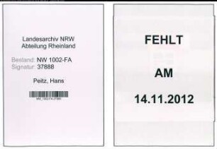 Entnazifizierung Hans Peitz, geb. 11.05.1904 (Schuhmacher)