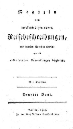 William Blighs Reise in das Suedmeer, welche mit dem Schiffe Bounty unternommen worden ist, um Brotbaeume nach den Westindischen Inseln zu verpflanzen