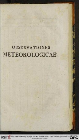 II. Observationes meteorologicae