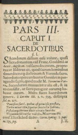 Caput I. De Sacerdotibus.