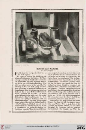 Hunger nach Materie