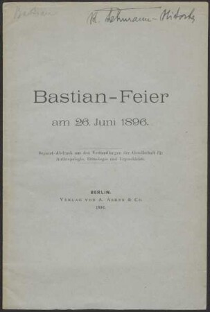 Bastian-Feier am 26. Juni 1896