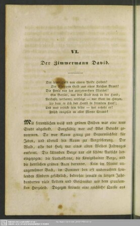 VI. Der Zimmermann David