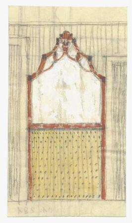 Entwurf eines Wandspiegels : Wandspiegel mit verkleidetem Unterteil