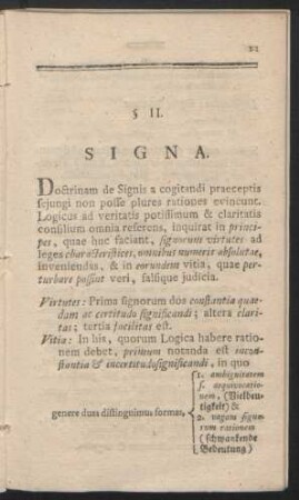 § II. Signa