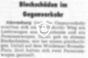 Blechschäden im Gegenverkehr