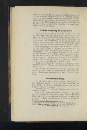 Kolonialausstellung in Saarbrücken