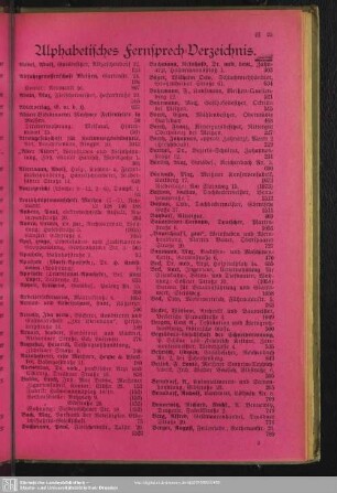 Alphabetisches Fernsprech-Verzeichnis