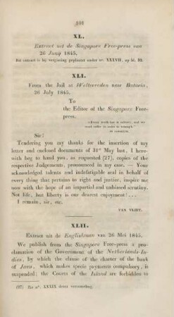 XLII. Extract uit de Englishman van 26 Mei 1845.