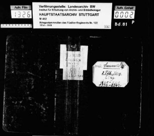 Kriegsstammrolle der 2. Feldkompanie