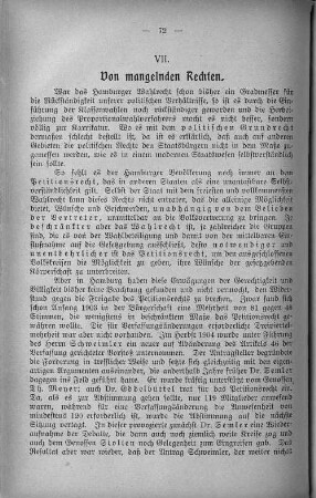 VII. Von mangelnden Rechten.