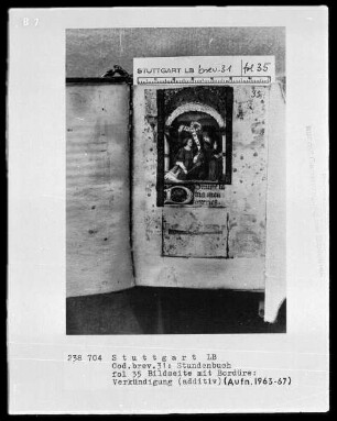 Lateinisch-französisches Stundenbuch — Verkündigung, Folio 35recto