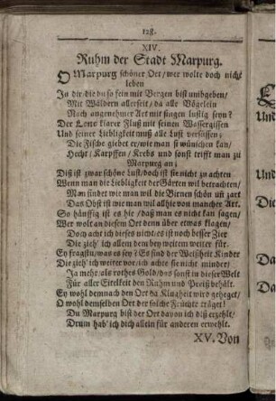 XIV. Ruhm der Stadt Marpurg