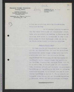 Antrag der Hamburger Ortsgruppe an den ADF
