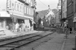 Gleisbauarbeiten in der Pfinztalstraße