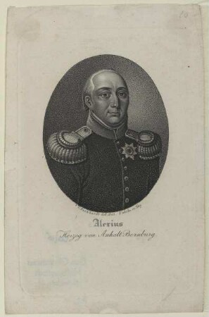 Bildnis des Friedrich Christian Alexius, Herzog von Anhalt Bernburg