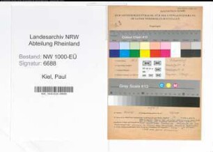 Entnazifizierung Paul Kiel, geb. 25.03.1905 (Kaufm.Angest.)