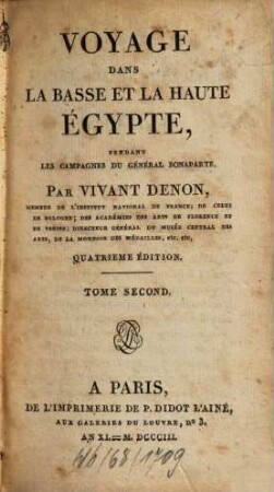Voyage Dans La Basse Et La Haute Égypte Pendant Les Campagnes Du Général Bonaparte. 2